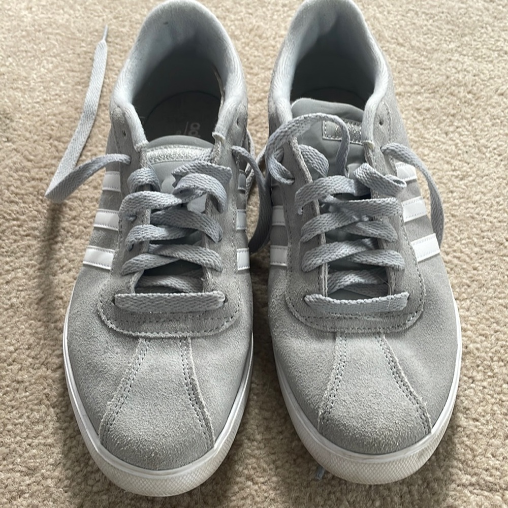 Adidas Grey and White  comfort footbed sneakers